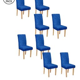 Cortina Set Of 8 Blue Self Design Chair Covers-image-94