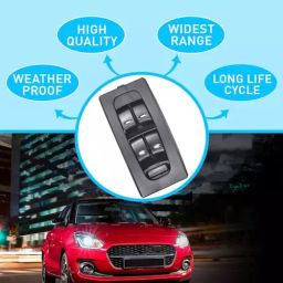 Uno Minda Power Window Switch - Main (4) with Window Lock - Black Finish (S21024-000E00) image 4