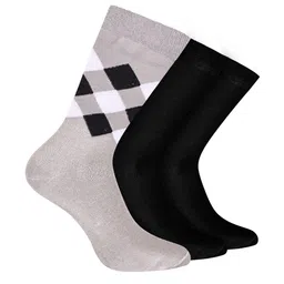 FOOTPRINTS Men Pack Of 3 Patterned Odour free Pure Cotton Bamboo Calf Length Socks-16
