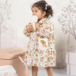 THE BABY TRUNK Animal Print Organic Cotton Shirt Dress-28