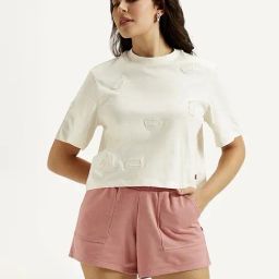 Levi's White Cotton Boxy Fit Logo Printed Top-picture-13