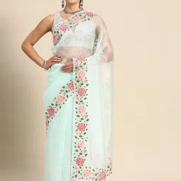 Anouk Floral Organza Saree-image-26