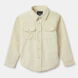 Blue Giraffe Boys Off White Cotton Solid Full Sleeves 1 Shirt-image-77