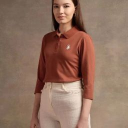 U.S. Polo Assn. Brown Logo Print Polo T-Shirt-image-59