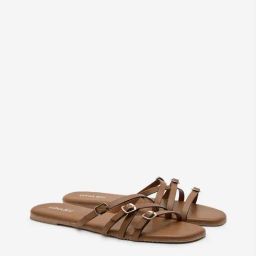 LUNA BLU by Westside Light Brown Buckled Sandals-image-37