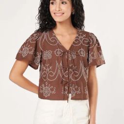 Honey by Pantaloons Brown Plain Top-image-51