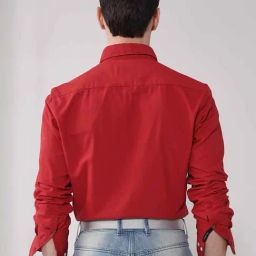 Rare Rabbit Red Regular Fit Solid Shirt image 2