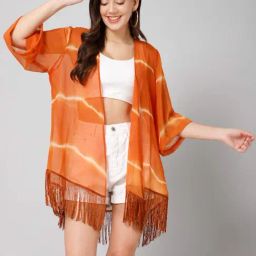 PURYS Orange Tie & Dye Shrug-image-63