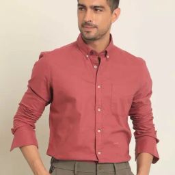 Rare Rabbit Pink Regular Fit Solid Shirt-image-62