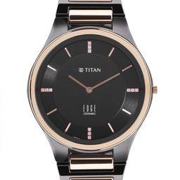 Titan Edge Ceramic Men Quartz with Diamonds Analogue Watch 1696KC02-15