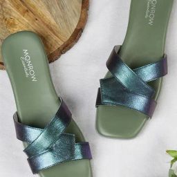 Monrow Women's Green Casual Sandals-image-55