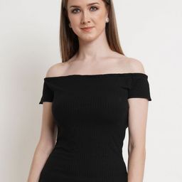 Popwings Women Self Design Off-Shoulder Top-image-18