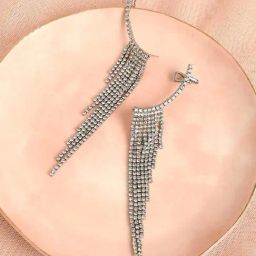 Sohi silverplated ear cuff earrings-image-1