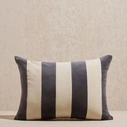 Westside Home Charcoal Stripe Printed Cushion Cover-image-16