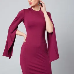 Athena Women Purple Solid Sheath Dress-picture-21