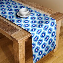 Alina decor White & Blue Digital Printed Table Runner-51