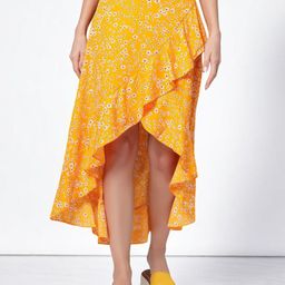 OOMPH! FACTOR Women Polyester Printed Wrap Midi Skirt-picture-46