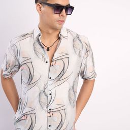 Bene Kleed Men Abstract Printed Spread Collar Casual Shirt-image-51
