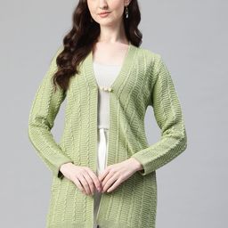 Pierre Carlo Cable Knit Longline Cardigan-image-79