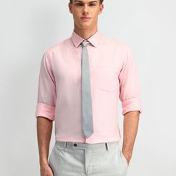 Arrow Men Manhattan Spread Collar Textured Cotton Slim Fit Formal Shirt-image-20