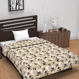 Divine Casa Cream-Coloured Floral AC Room 120 GSM Single Bed Dohar-image-90