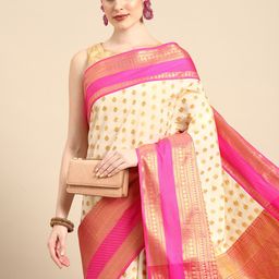 Silk Land Ethnic Motifs Zari Silk Cotton Kasavu Saree-image-48