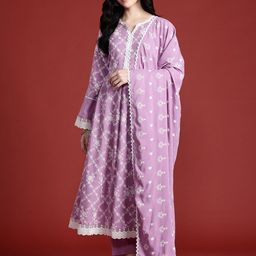 Anouk Floral Print Kurta with Trousers & Dupatta-picture-31