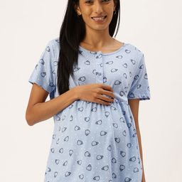 Nejo Print Pure Cotton Maternity Longline Top-image-19