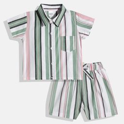 Moms Love Infant Boys Striped Pure Cotton Clothing Set-image-86