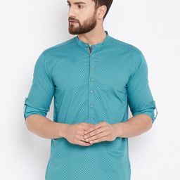 even Men Blue Printed Straight Kurta-image-57