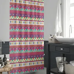 ArtzFolio Blue & Red Printed Waterproof Shower Curtains-image-69