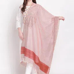 Dupatta Bazaar Maroon Striped Dupatta-image-19