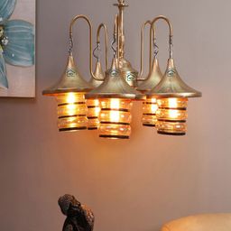 MFD HOME FURNISHING Gold-Toned & Transparent Solid Cluster Light-37