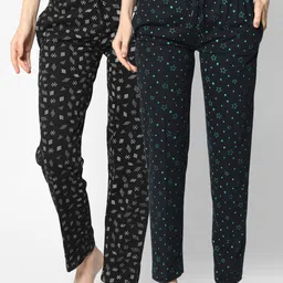 VIMAL JONNEY Women Pack of 2 Solid Lounge Pants-image-15