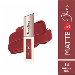 TEEN TEEN COSMETICS Matte & Shine Waterproof Lipstick - 4ml - 14-Russian Pink-18
