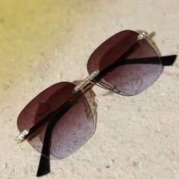 LULU & SKY Women Grey Lens & Gold-Toned Square Sunglasses with-13