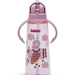 Adore Pro Bling Straw Sipper with Handle & Retractable Head Pink - 270 ml-4