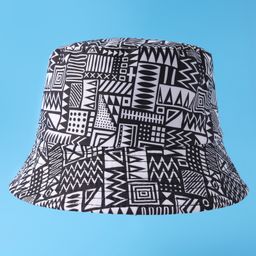 Pine Kids Bucket Hat with African Print - Black-picture-12