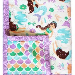 SilverLinen Magical Mermaids 100% Cotton 3 Layer Reversible Single Blanket Dohar for Kids for Girls - Multicolour (Size: 58 in x 70 in)-12