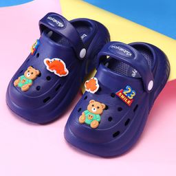 Babyoye Clogs with Backstrap Closure & BearApplique - Navy Blue-picture-16
