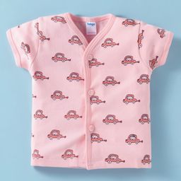 Tango Interlock KnitHalf Sleeves Car Printed Jhabla - Pink-28