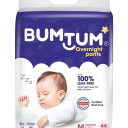 Bumtum Overnight Diaper Pants with Chamomile Microbial Layer Leak Protection & Rash Control Medium- 44 Pieces-3
