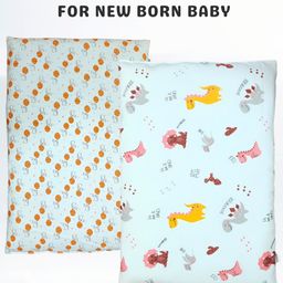 Zikku Baby Muslin Cotton Multipurpose Everyday Gaddi Mattress for Holding Sleeping Playing Diaper Changing Animal Print( Pack of 2)-image-41