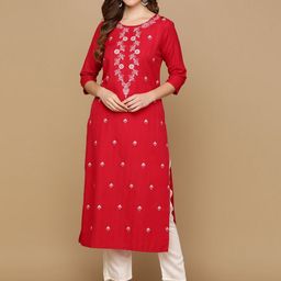 Shiv ali apparels Women Floral Flared Sleeves Dobby Kurta-image-15