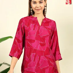 THE FAB FACTORY Women Pack of 2 Floral Printed Mandarin Collar Top-picture-22