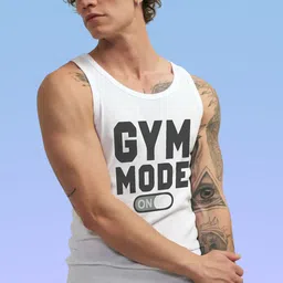 Uniplanet store Printed Cotton Innerwear Vests UVM-GYM-MODE-WHT-S image 5