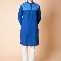 Ekmatra Men Yoke Design Thread Work Khadi Handloom Kurta-picture-50