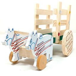 A&A Kreative Box Wooden Pretend Play Big Bullock Cart (Available in Assorted Colours) image 3