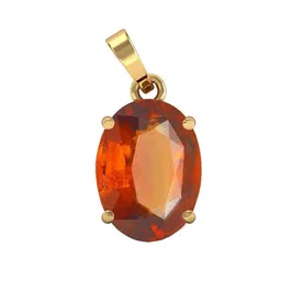 GenZcomplex Gold-Plated Garnet-Studded Oval Shape Pendant-99