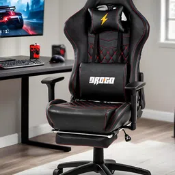 DROGO Black Ergonomic Gaming Chair With Adjustable Seat With Full Recline-picture-24